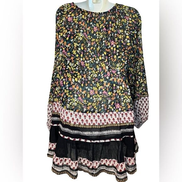 Free People Gardenia Printed Embellished Tunic Top - Picture 8 of 10